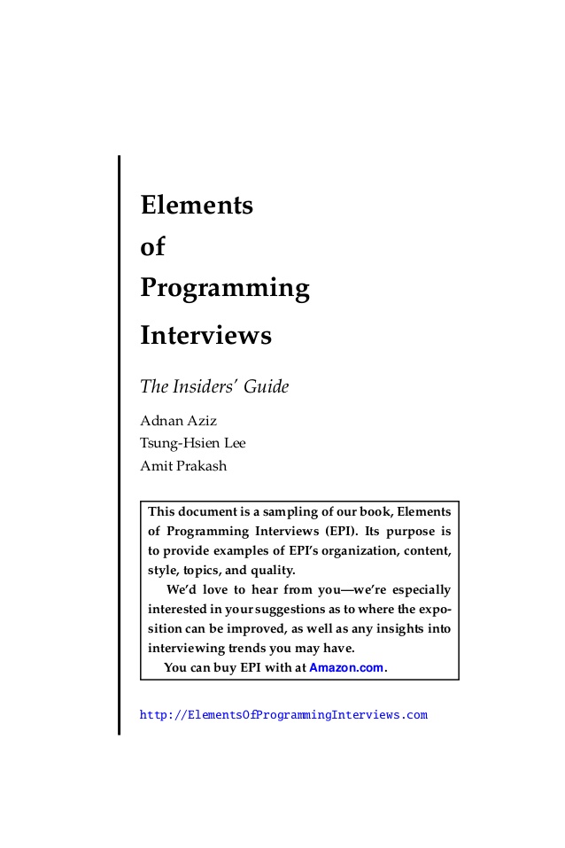 how to read elements of programming interviews reddit